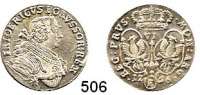 Deutsche Münzen und Medaillen,Preußen, Königreich Friedrich II. der Große 1740 - 1786 6 Gröscher 1756 E, Königsberg.  3,3 g. Kluge 227.4 D 1 b.   v.S. 1075. Olding 208 c.