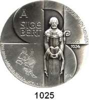 M E D A I L L E N,Städte Minden Silbermedaille 1991 (999).  Bischof Sigebert von Minden - Mindener Domschule.  42 mm.  28,72 g.