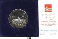 M E D A I L L E N,Bergbau  Silbermedaille 1975.  200 Jahre Technische Universität und Berg- und Hüttenschule in Clausthal.  40 mm.  30,13 g.  Im Etui.