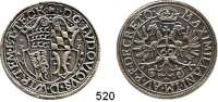 Deutsche Münzen und Medaillen,Württemberg Ludwig VI. 1568 - 1593 Feinsilbernachprägung der Württ. Landessparkasse des Guldentalers von 1572.  24,88 g.  Vgl. Dav. 140.