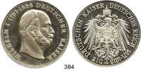 Deutsche Münzen und Medaillen,Preußen, Königreich Wilhelm I. 1861 - 1888 Moderne Feinsilbermedaille o.J.  Auf Kaiser Wilhelm I.  Kopf nach rechts. / Bekrönter Reichsadler.  48,1 mm.  43,76 g.