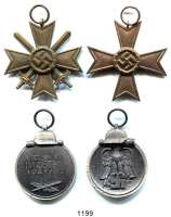 Orden, Ehrenzeichen, Militaria, Zeitgeschichte,Deutschland Drittes Reich Medaille Winterschlacht im Osten.  2 Stück, Hersteller in Öse 