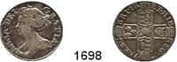 AUSLÄNDISCHE MÜNZEN,Großbritannien Anna 1702 - 1714 6 Pence 1711.  3 g.  Spink 3619.  KM 522.1.
