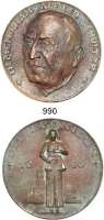 M E D A I L L E N,Personen Schultze, Alfred Bronzegußmedaille 1946.  IN MEMORIAM ALFRED SCHULTZE.  Kopf nach links. /  