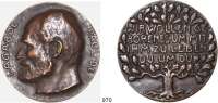 M E D A I L L E N,Personen Lagarde, Paul de (1827-1891) Bronzegußmedaille 1920 (Felix Pfeifer).  Kopf nach links. / Eichebaum mit Text : 
