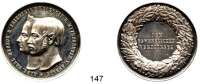 Deutsche Münzen und Medaillen,Anhalt - Bernburg Alexander Karl 1834 - 1863 Silbermedaille o.J. (Loos).  Medaille für gewerblichen Verdienst.  Köpfe von Alexander Karl und Herzogin Friederike n. l. / 
