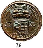 Deutsche Münzen und Medaillen,Anhalt - Zerbst Johann August 1718 - 1742 Einseitige Kupfermarke 1723.  Accise-Marke.  34 mm.  Mann 349.