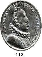 Deutsche Münzen und Medaillen,Anhalt - Bernburg Christian I. 1603 - 1630 Späterer einseitiger Bleiguß der Medaille von 1607.  Brustbild der Herzogin Anna n. l.   44,8 x 36,4 mm.  12,41 g.  Vgl. Mann 551.
