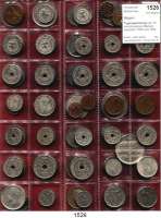 AUSLÄNDISCHE MÜNZEN,Belgien L O T S      L O T S      L O T S Typensammlung. von 76 verschiedenen Münzen zwischen 1835 und 1994.  Darunter 9 Silbermünzen.