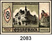 P A P I E R G E L D   -   N O T G E L D,Niedersachsen Osnabrück. Hotel Germania.  25 (B), 50 (B und C) und 75 (C und D) Pfennig o.D.(-31.12.1921).  G/M 1030.1.  LOT. 5 Scheine.