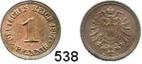 R E I C H S M Ü N Z E N,Kleinmünzen  1 Pfennig 1887 A.  Jaeger 1.