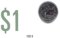 AUSLÄNDISCHE MÜNZEN,Australien Elisabeth II. 1952 - 2022 1 Dollar 2014.  30 Jahre $1 Münze.  Motivseite : Kängurus und 