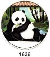 AUSLÄNDISCHE MÜNZEN,China Volksrepublik seit 1949 10 Yuan 2015 (Fabrmünze).  Panda vor Bambus.