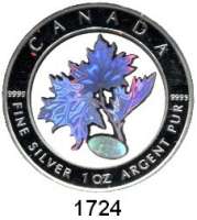 AUSLÄNDISCHE MÜNZEN,Kanada Elisabeth II. 1952 - 2022 5 Dollars 2003 (Silberunze).  Maple Leaf als Kinegramm, Beizeichen 