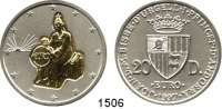 AUSLÄNDISCHE MÜNZEN,Andorra  20 Diners 1997 (Silber mit 1,5 g Goldinlay).  Europa.  Schön 151.  KM 128.