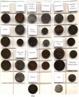 Deutsche Münzen und Medaillen,L O T S     L O T S     L O T S  Album. mit 70 verschiedenen altdeutschen Kleinmünzen.  Von Augsburg bis Westfalen.  Kupfer und Billon.