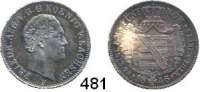 Deutsche Münzen und Medaillen,Sachsen Friedrich August II. 1836 - 1854 1/6 Taler 1846.  AKS 104 a.  Jg. 84.