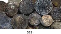Deutsche Münzen und Medaillen,L O T S     L O T S     L O T S  LOT. von 19 meist altdeutschen Kleinmünzen.  17./18. Jahrhundert.   Meist Silber/Billon.