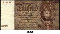 P A P I E R G E L D,R E I C H S B A N K  1000 Reichsmark 22.2.1936.  G/A.  Mit Perforation 
