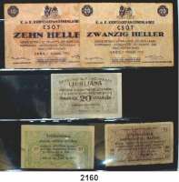 P A P I E R G E L D,AUSLÄNDISCHES  PAPIERGELD Österreich Interessantes Österreich-Lot.  In einem Album.  Österreichische Kriegsgefangenenlager des I. Weltkrieges:  Aschach(8), Kleinmünchen(7), Reichenberg(1), Siegmundsberg(3), Csot(2).  Notgeld Ljubljana(1), Maribor(1).  Zinscoupon.  Militärgeld 1944(10) :  Pick  102 b, 103 b, 104 b, 105, 107.  Notgeldscheine (245).  LOT. 280 Scheine.