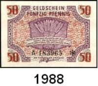 P A P I E R G E L D,Kleingeldscheine der Landesregierungen Rheinland-Pfalz 5, 10, 50 Pfennig 15.10.1947.  Ros. FBZ-4, 5, 6.  LOT. 3 Scheine.