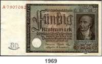 P A P I E R G E L D,R E N T E N B A N K  50 Rentenmark 6.7.1934.  A.  Ros. DEU-221.