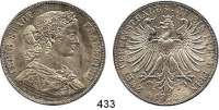 Deutsche Münzen und Medaillen,Frankfurt am Main Freie Stadt 1814 - 1866 Vereinsdoppeltaler 1862.  Kahnt 183.  AKS 4.  Jg. 43.  Thun 145.  Dav. 651.