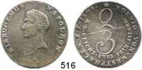 Deutsche Münzen und Medaillen,Westfalen Hieronymus Napoleon 1807 - 1813 2/3 Taler 1809 C.  Kahnt 556.  AKS 11.  Jg. 16.