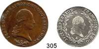 Österreich - Ungarn,Habsburg - Lothringen Franz I. (1792) 1806 - 1835 6 Kreuzer 1800 C und 20 Kreuzer 1815 A.  Frühwald 308.  LOT. 2 Stück.