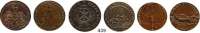 Deutsche Münzen und Medaillen,Harz  LOT. von 6 Münzmeisterpfennigen (Kupfer, 25,7/27,6 mm).  Ernst Peter Hecht; Johann Benjamin Hecht, Johann Albrecht Brauns und drei weitere Stücke.