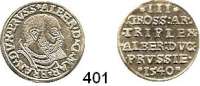 Deutsche Münzen und Medaillen,Preußen, Herzogtum Albrecht von Brandenburg (1511) 1525-1568 3 Gröscher 1540.  2,56 g.  Iger Pr. 40.1 b.  Neumann 42.