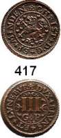 Deutsche Münzen und Medaillen,Braunschweig - Celle Christian 1611 - 1633 3 Pfennig o.J.  1,32 g.  Welter 993.