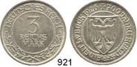 R E I C H S M Ü N Z E N,Weimarer Republik  3 Reichsmark 1926 A.  Jaeger 323.  Lübeck.