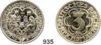 R E I C H S M Ü N Z E N,Weimarer Republik  3 Reichsmark 1927 A.  Jaeger 327.  Nordhausen.