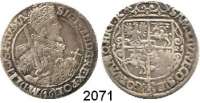 AUSLÄNDISCHE MÜNZEN,Polen Sigismund III. 1587 - 1632 Ort 1621.  7,45 g.  Gum. 1173.