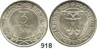 R E I C H S M Ü N Z E N,Weimarer Republik  3 Reichsmark 1926 A.  Jaeger 323.  Lübeck.