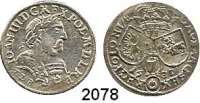 AUSLÄNDISCHE MÜNZEN,Polen Johann III. Sobieski 1676 - 1696 6 Groschen 1681 TLB, Bromberg.  3,33 g.  Gum. 2002.