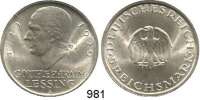 R E I C H S M Ü N Z E N,Weimarer Republik  5 Reichsmark 1929 A.  Jaeger 336.  Lessing.