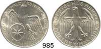 R E I C H S M Ü N Z E N,Weimarer Republik  3 Reichsmark 1929 A.  Jaeger 337.  Waldeck.