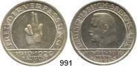 R E I C H S M Ü N Z E N,Weimarer Republik  5 Reichsmark 1929 A.  Jaeger 341.  Schwurhand.
