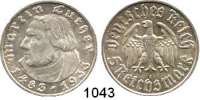 R E I C H S M Ü N Z E N,Drittes Reich  5 Reichsmark 1933 A.  Jaeger 353.  Luther.