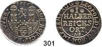 Deutsche Münzen und Medaillen,Hannover, Stadt Leopold I. 1657 - 1705 Halber Reichsort 1666 A. S.  3,6 g.
