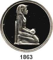 AUSLÄNDISCHE MÜNZEN,Ägypten  5 Pfund 1994.  Kunstwerke der Pharaonen - Marmorne Kniestatue von König Thutmosis III..  Schön 480.  KM 826.