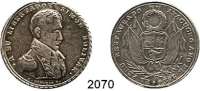 AUSLÄNDISCHE MÜNZEN,Peru  Silbermedaille 1824 (A. Davalos).  Simon Bolivar.  Fonrobert 9178.  31 mm.  15,82 g.