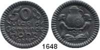 P O R Z E L L A N M Ü N Z E N,Münzen von anderen Deutschen Keramischen Fabriken Höhr 50 Pfennig 1921 schwarz.  Menzel 11709.13.