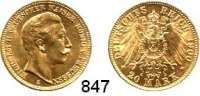 R E I C H S M Ü N Z E N,Preussen, Königreich Wilhelm II. 1888 - 1918 20 Mark 1900 A.  Jaeger 252.