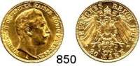 R E I C H S M Ü N Z E N,Preussen, Königreich Wilhelm II. 1888 - 1918 20 Mark 1902 A.  Jaeger 252.