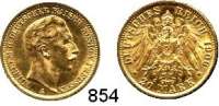 R E I C H S M Ü N Z E N,Preussen, Königreich Wilhelm II. 1888 - 1918 20 Mark 1906 A.  Jaeger 252.