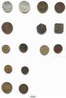 Notmünzen; Marken und Zeichen,0 L O T S     L O T S     L O T S LOT. von 15 verschiedenen deutschen Marken und Zeichen.  Darunter Werbemarke Berlin 1879 