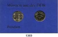 Deutsche Demokratische Republik,Thematische Sätze  Potsdam.  5 Mark 1986  Sanssouci und Neues Palais.  Im Papprahmen (blau) mit Aufschrift 